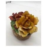 Assorted Rose Themed Vintage Ceramic Trinket Boxes