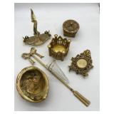 Brass Wall Decor with Glass Candle Holder