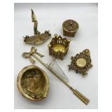 Brass Wall Decor with Glass Candle Holder