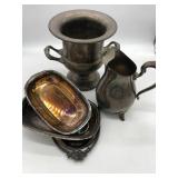 Lot of Pewter & Stainless Steel Serving ware