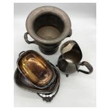 Lot of Pewter & Stainless Steel Serving ware