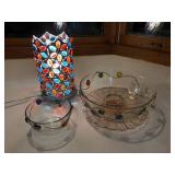 Mosaic Gem Lamp & Decorative Glass Gemstone Serving Bowls