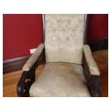 Hand Carved Antique Rocking Arm Chair