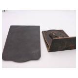 Cast iron Lincoln Book Ends with copper detailing