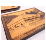 Vintage German Landscape Wood Carvings