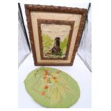 Embroidered Chapel and Hand Carved frame