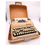 Vintage Smith Corona "Silent Super 5T" Typewriter Sand with Case and Brochure
