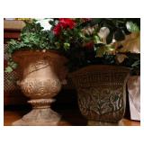 Assorted Lot of Planters Some with Artificial Plants
