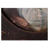 1880s Carved Wood Frame with Portrait of Little Girl Blowing Bubbles (Vintage Print)