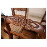 1940s Vintage Antique Duncan Phyfe Cherry Rose Back Side Chair