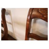 1940s Vintage Antique Duncan Phyfe Cherry Rose Back Side Chair