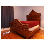 Elegant 1800s Hand Carved Full Bed