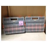 HDX 15-Compartment Interlocking Small Parts Organizer in Black (2-Pack)  in good condition