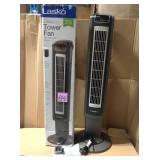 Lasko 42" Wind Curve 3-Speed Oscillating Tower Fan with Fresh Air Ionizer and Remote Control, Model T42950, Black  in good condition