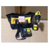 DEWALT ATOMIC 20-Volt MAX Lithium-Ion Brushless Cordless Compact 1/2 in. Drill Driver w/ (2) Batteries 1.3Ah, Charger & Bag  in good condition