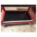 Milwaukee 40 in. 2-Drawer Steel Work Cart WHIT DAMAGE AND SCRTACHS REVIEW THE PHOTOS