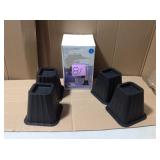 4pc USB Power Bed Risers - Black -  6.5"x6.5"x6" - Room Essentials  in good condition