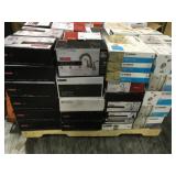 PALLET WITH ASSORTED MOEN/ PFISTER & DELTA COMPLETE FAUCET SETS! CUSTOMER RETURNS SEE PICS!