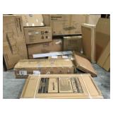 PALLET WITH GARAGE RACKS AND OTHER CABINETS! CUSTOMER RETURNS SEE PICS!