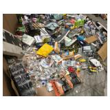 GAYLORD WITH ASSORTED PLUMBING/ ELECTRIC/ BATHROOM SUPPLIES! CUSTOMER RETURNS SEE PICS!