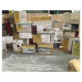 MIXED PALLET WITH ASSORTED HAMPTON BAY/ HOME DECOR COLLECTION CEILING FAN WITH LIGHT! DIFFERENT TYPES/MODELS! CUSTOMER RETURNS SEE PICS!