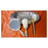 Vintage 4 Piece Silver Vanity Set