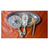 Vintage 4 Piece Silver Vanity Set