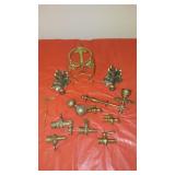 Brass Candle Holders, Brass Spigots and Leafs