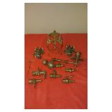 Brass Candle Holders, Brass Spigots and Leafs