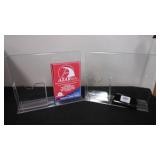 Azar Double Foot Sign Holder with Attached Trifold Pocket