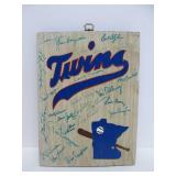 Vintage Folk Art Autographed Wooden MN TWINS Wall Plaque