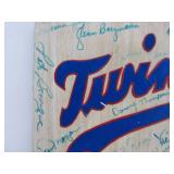 Vintage Folk Art Autographed Wooden MN TWINS Wall Plaque