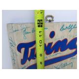 Vintage Folk Art Autographed Wooden MN TWINS Wall Plaque