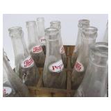 Vintage Wooden PEPSI Soda Bottle Crate w/Bottles
