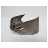 Heavy Vintage Signed Hotcakes Sterling Silver Cuff Bracelet