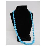 Long Vintage Southwestern Sterling Silver & Turquoise Necklace