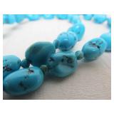 Long Vintage Southwestern Sterling Silver & Turquoise Necklace