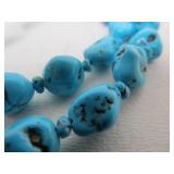 Long Vintage Southwestern Sterling Silver & Turquoise Necklace