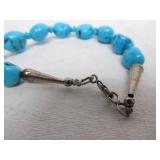 Long Vintage Southwestern Sterling Silver & Turquoise Necklace