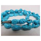 Long Vintage Southwestern Sterling Silver & Turquoise Necklace