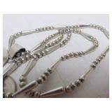 Signed Southwestern Sterling Large Turquoise & Silver Pendant Necklace