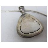 Large Southwestern Sterling Turquoise & Silver Pendant Necklace