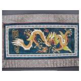 Hand Made Vintage Oriental Silk Dragon Tapestry