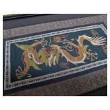 Hand Made Vintage Oriental Silk Dragon Tapestry