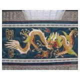 Hand Made Vintage Oriental Silk Dragon Tapestry