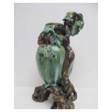 Large Art Pottery Double Vase w/Vines