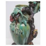 Large Art Pottery Double Vase w/Vines