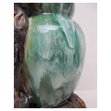 Large Art Pottery Double Vase w/Vines