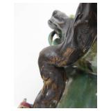 Large Art Pottery Double Vase w/Vines