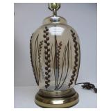 Matching Pair of Large Glass Table Lamps